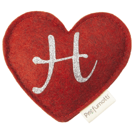 Profumatore cuore con glitter lettera H