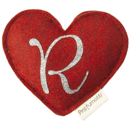 Heart diffuser with glitter letter R