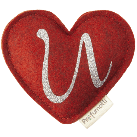 Profumatore cuore con glitter lettera U